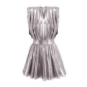 NWT Bluzat Metallic Mini Dress Women's Silver Size X-Small